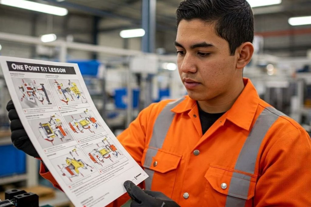 One-point lesson used for training on the shop floor